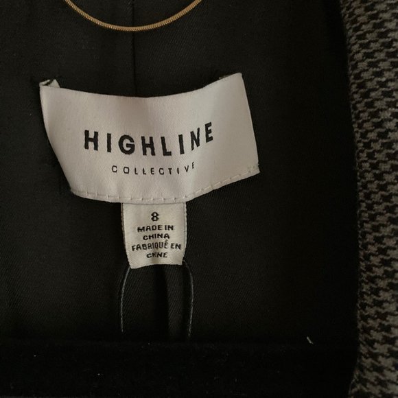 HIGHLINE Blazer NWT Size 8 Black Houndstooth(BLACK & GREY) - Picture 3 of 4